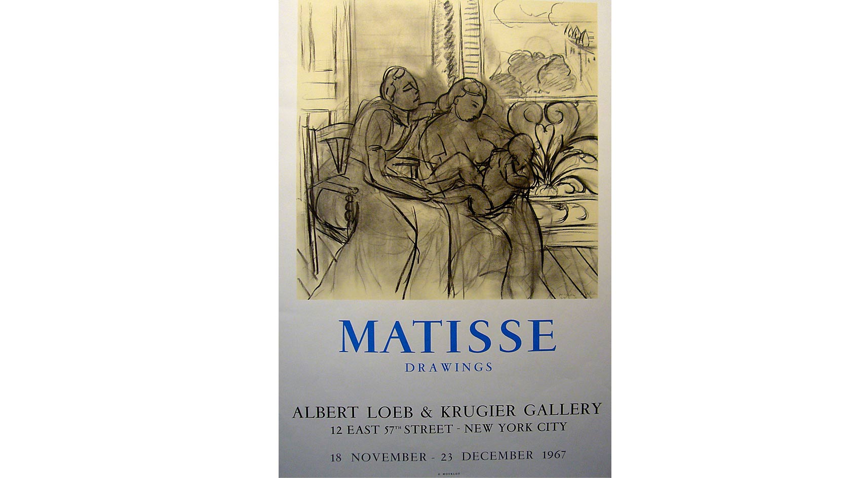 Original French Matisse Exhibition Poster, Drawings Loeb + Krugier Gallery,1967 